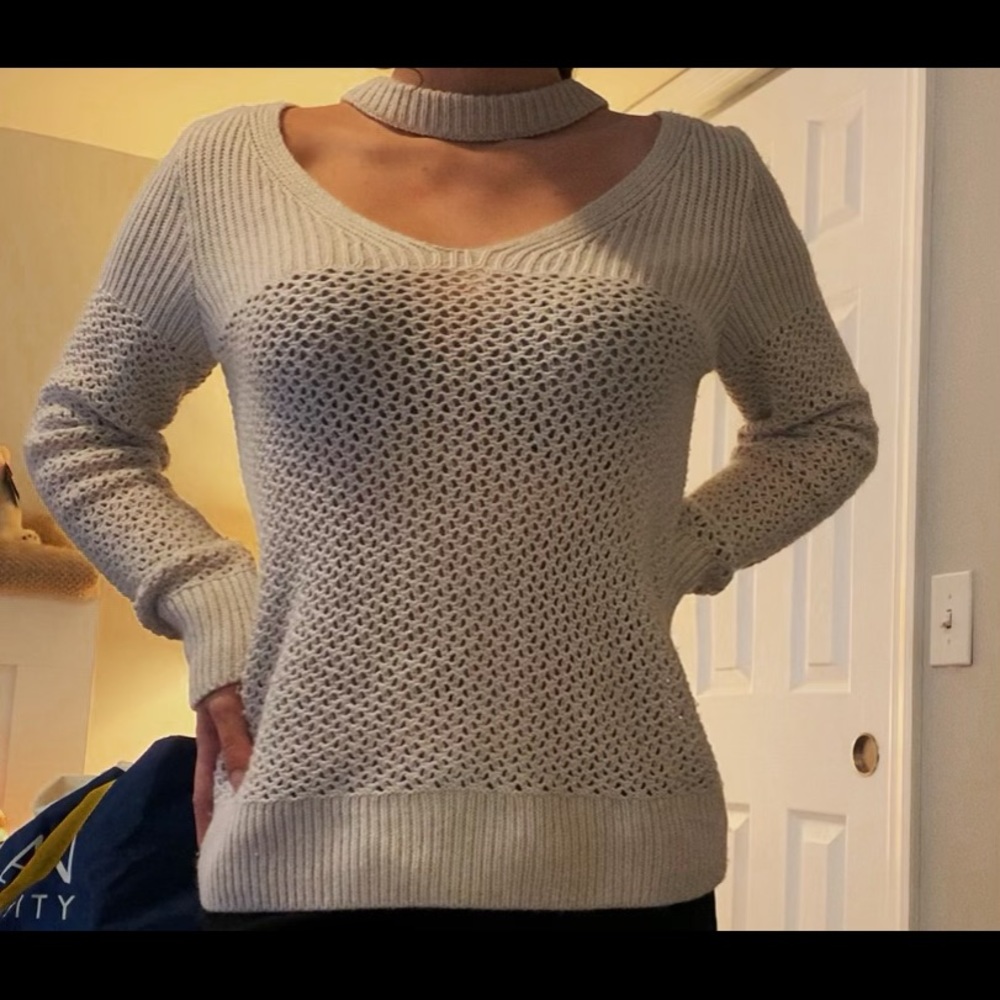 knitted open chest sweater